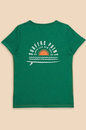 White Stuff Boys Surfers Point Graphic 100% Cotton T-Shirt