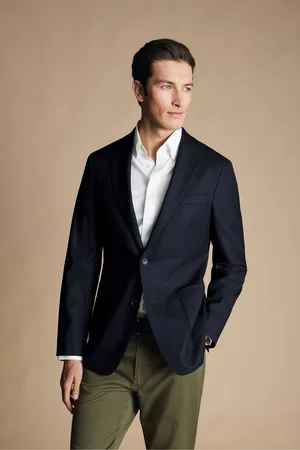 Charles Tyrwhitt Mens Slim Fit Luxury Italian Hopsack Jacket