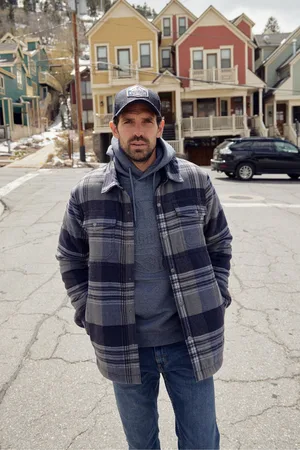 Weird Fish Mens Hollage Quilted Check Shacket