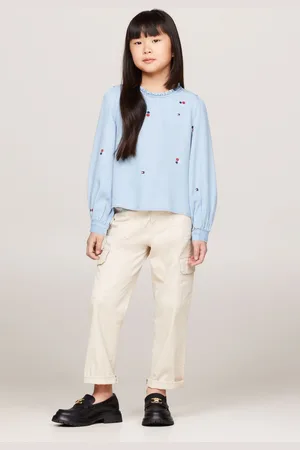 Tommy Hilfiger Girls Flower Print TENCEL Long Sleeved Blouse