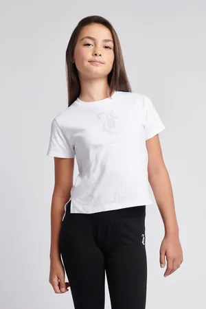 Juicy Couture Girls Girls Tonal Diamante Fitted 100% Cotton T-Shirt