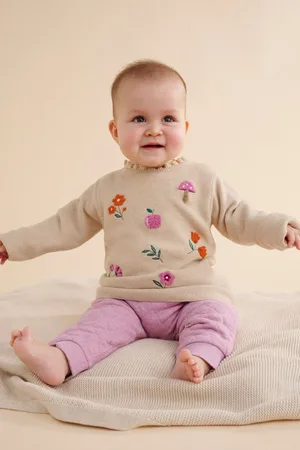 Purebaby Girls Autumn Flower Jumper
