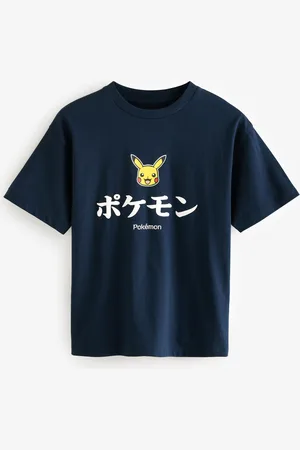 Pokemon Boys Navy 100% Cotton Pokémon License Short Sleeve T-Shirt (4-16yrs)