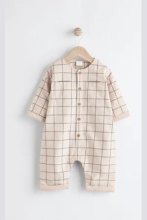 Next Neutral Check Woven Romper (0mths-2yrs)