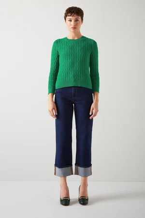 LK Bennett Womens Keaton Cotton Open Weave Jumper