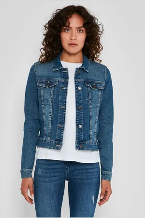 Noisy May Womens Navy Fitted Denim Jacket