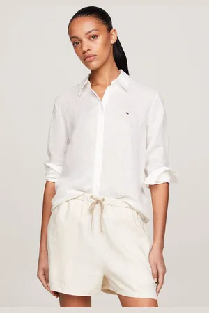 Tommy Hilfiger Womens Linen Relaxed Shirt