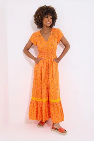 Joe Browns V-Neck Geo Print Maxi Dress AU 16