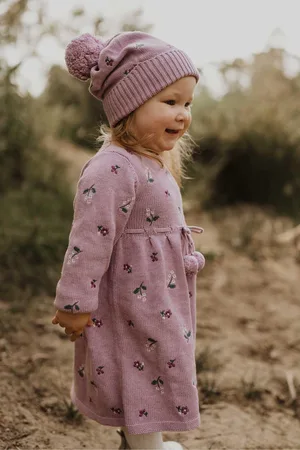 Purebaby Girls Embroidered Flower Dress