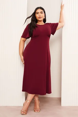 Friends Like These Curve ITY Flutter Short Sleeve Midi Dress AU 28