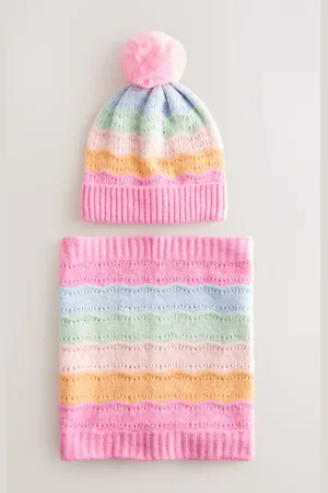 Next Girls Multi Rainbow Hat And Snood Set (1-16yrs)