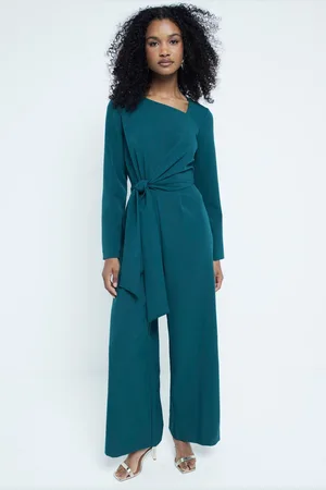 River Island Womens Tailored Wrap Front Jumpsuit
