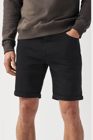 Next Mens Straight Fit Stretch Denim Shorts