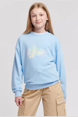 Jack Wills Girls Girls Back Graphic Loose Fit Crew 100% Cotton Sweatshirt