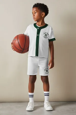 Reiss Boys Dark /Optic White Cooper 3-9 yrs Airtex Reversible Baseball Shirt