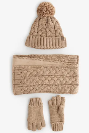 Next Boys Neutral Cable Knit Hat, Glove & Scarf Set (3-16yrs)