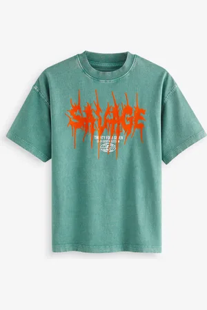 Next Boys Washed Oversized Fit 100% Cotton Short Sleeve Graphic T-Shirt (3-16yrs)