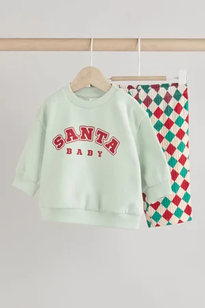 Next Bright Santa Baby Christmas Cosy Sweatshirt and Joggers Set (0mths-2yrs)