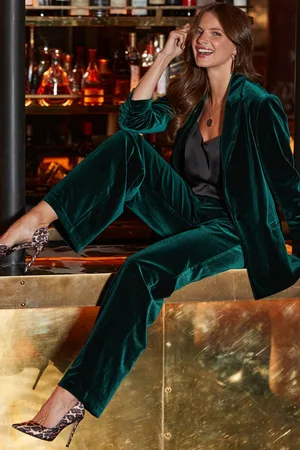 Sosandar Womens Petite Luxe Velvet Blazer
