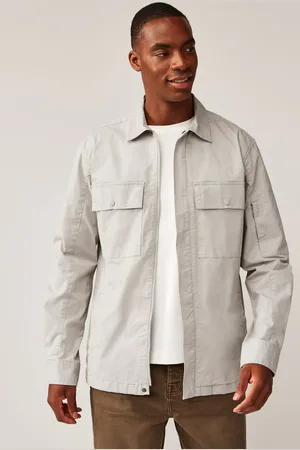 Next Mens Zip Through Shacket Overshirt