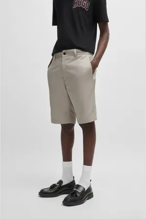 HUGO BOSS Mens Regular-Fit Shorts With Slim Leg And Buttoned Pockets