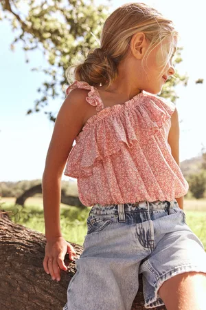 Next Girls Ditsy One-Shoulder Frill Blouse (3-16yrs)