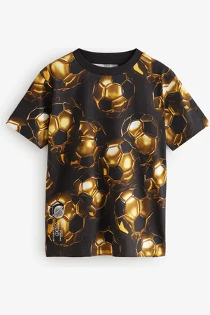 Next Boys /Gold Football 100% Cotton Short Sleeve Graphic T-Shirt (3-16yrs)