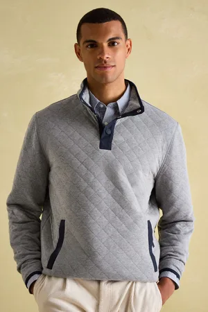 Joules Mens Malton Quilted Jersey Pullover Sweatshirt