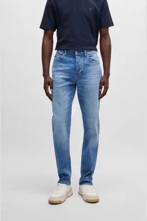 HUGO BOSS Mens Light Regular Fit Taper Comfort Stretch Denim Jeans