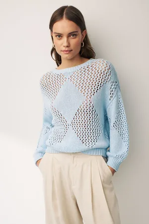 MARELLA Womens Motto Geo Loose Knit Jumper