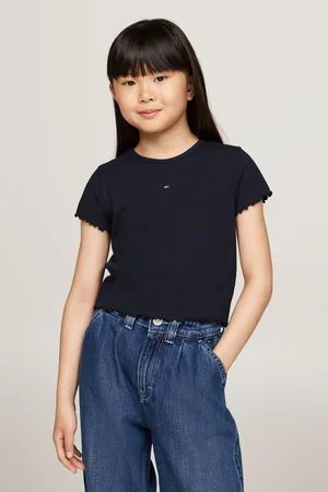 Tommy Hilfiger Girls Essential Rib Short Sleeved Top