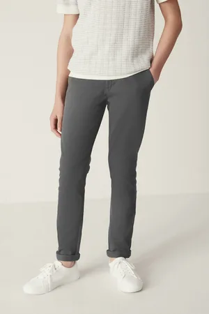 Next Boys Charcoal Skinny Fit Stretch Chino Trousers (3-17yrs)