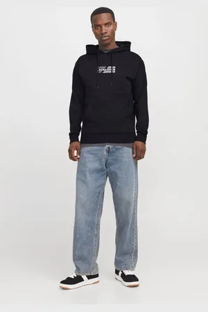 JACK & JONES Mens Relaxed Fit Logo Hoodie