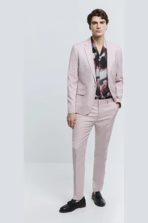 River Island Pink Sharkskin Suit Trousers 36W x 31L (UK 36 R)