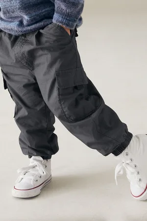 Next Boys Charcoal Lined Baggy Cargo Trousers with Toggle (3mths-7yrs)
