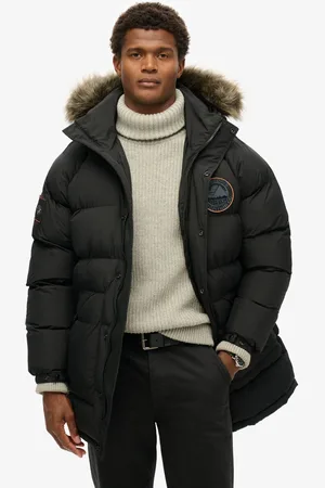 Superdry Jet Black Everest Longline Baffled Parka