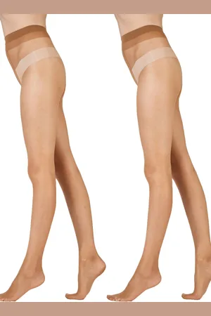 Pretty Polly Womens 8 Denier Skin Tone Tights 2 Pair Pack
