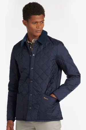 Barbour Mens Navy Heritage Liddesdale Slim Fit Quilted Jacket