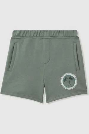 Reiss Boys Dark Sage Ridley 9-13 yrs Cotton Motif Sweat Shorts