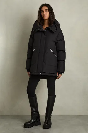Reiss Womens Lexie Concealed-Hood Puffer Coat