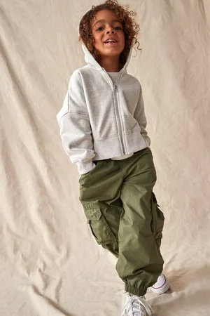 Next Girls Khaki 100% Cotton Parachute Cargo Trousers (3-16yrs)