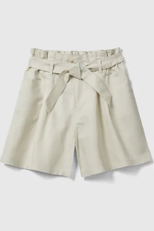 Benetton Girls Girls 100% Linen Blend Shorts