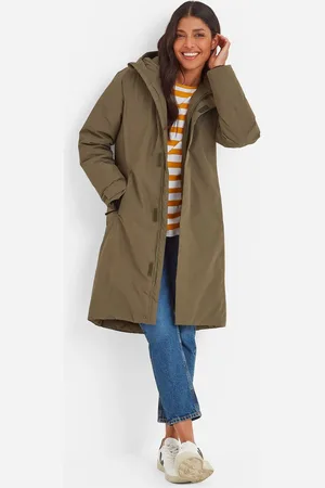 Tog 24 Green Reiner Womens Waterproof Parka Washed Hooded Coat AU 18