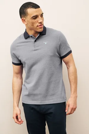 Barbour Mens Navy 100% Cotton Mens Sports Polo Shirt