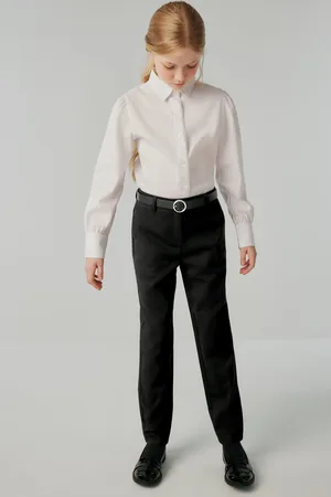 Clarks Girls Dark Senior Girls Belted Slim Trousers