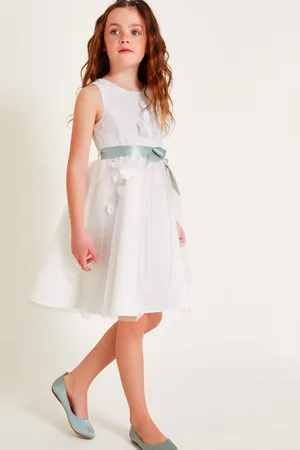 Monsoon Girls Molly Scuba Bow Bridesmaid Dress