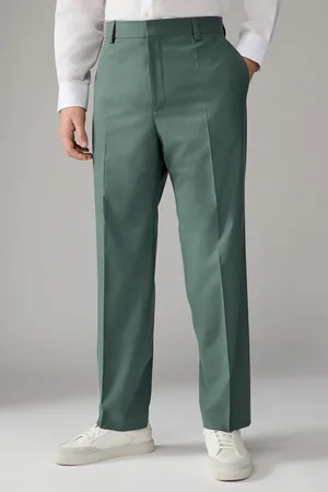 HUGO BOSS Mens Wool Blend Stretch Poplin Trousers