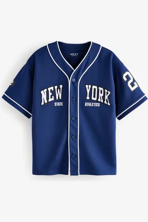 Next Boys Navy Varsity Baseball Short Sleeve Top (3-16yrs)
