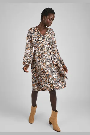 JoJo Maman Bébé Floral Blouson Sleeve V-Neck Maternity Mini Dress S