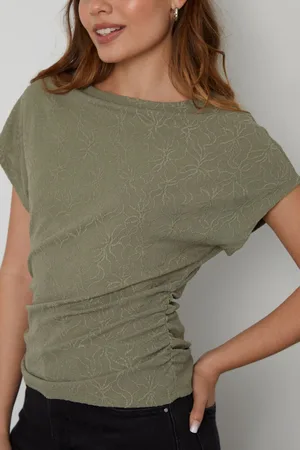 Threadbare Womens Textured Ruched Top